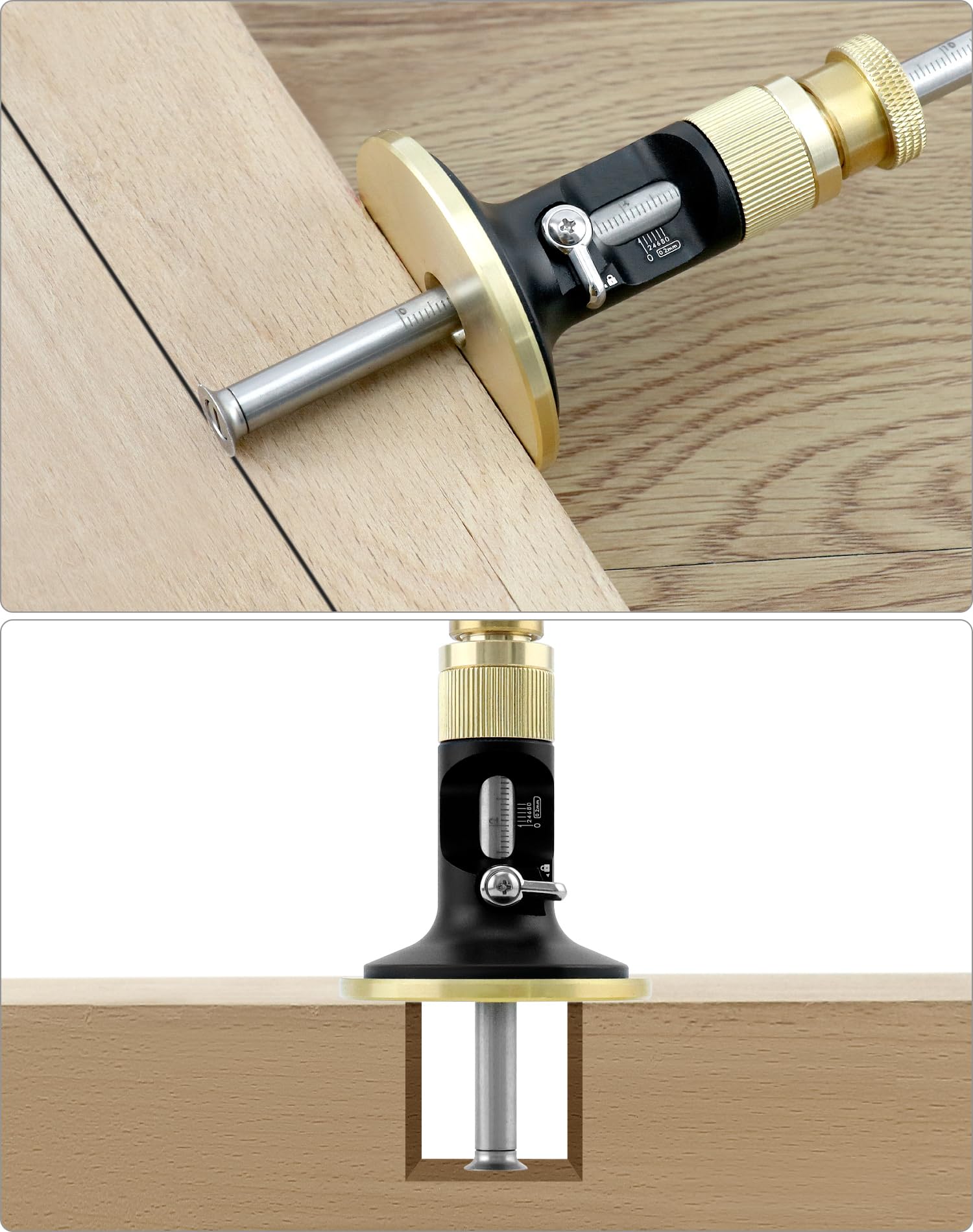 QWORK® Precision Wheel Marking Gauge and Mortice Gauge, Woodworking Scribing and Depth Measuring Tool for Soft Wood - Image 4