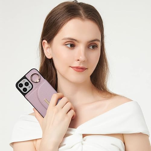 Miniatura 9 de Keallce Funda para iPhone 12 Pro Max de 6.7 pulgadas 2020, funda tipo cartera con ranuras para tarjetas, soporte de anillo con soporte, funda