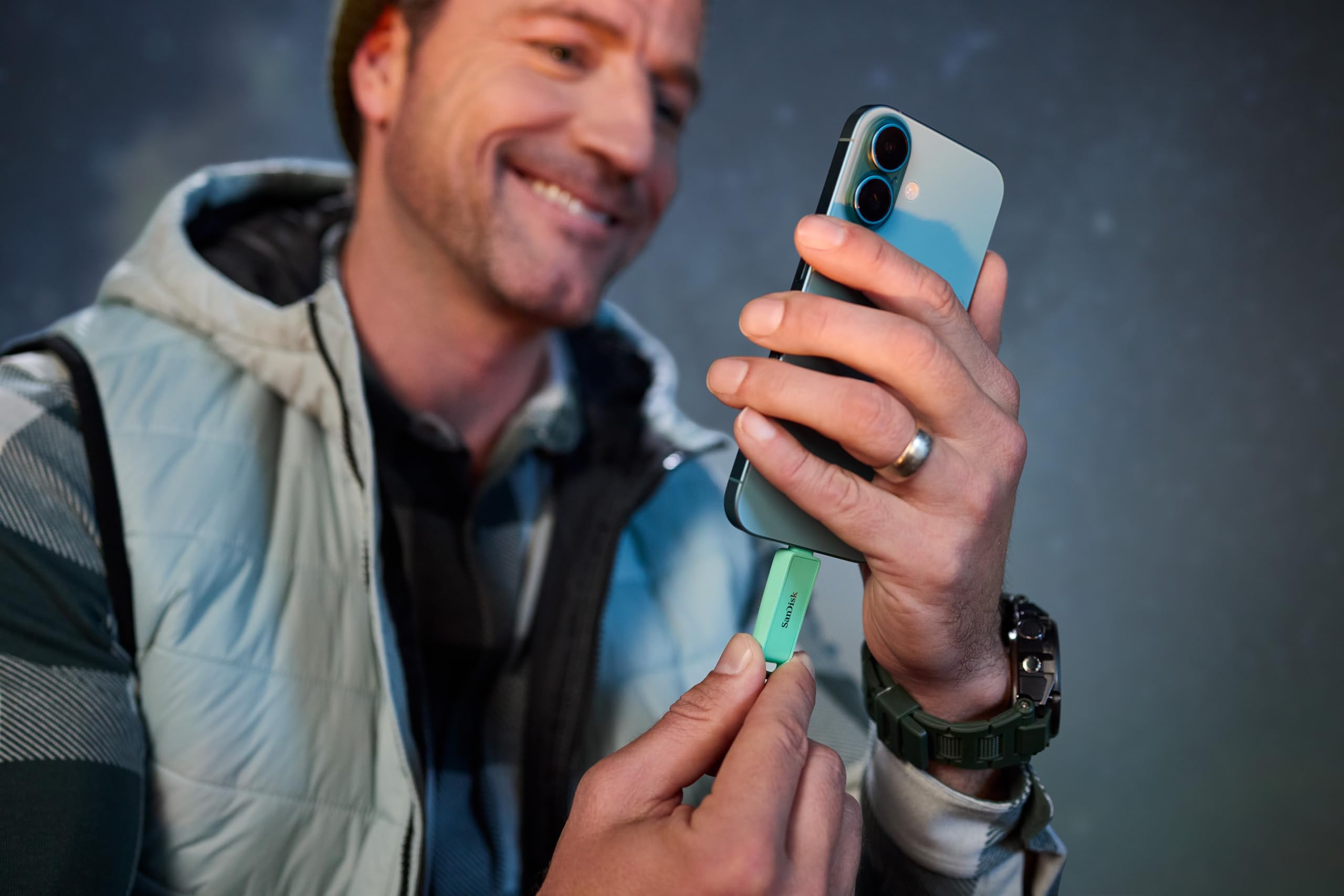 SANDISK Unità per telefono con USB Type-C 512 GB (per smartphone, tablet e computer, velocità fino a 150 MB/s, backup automatic, recupero dati) - Seafoam Green