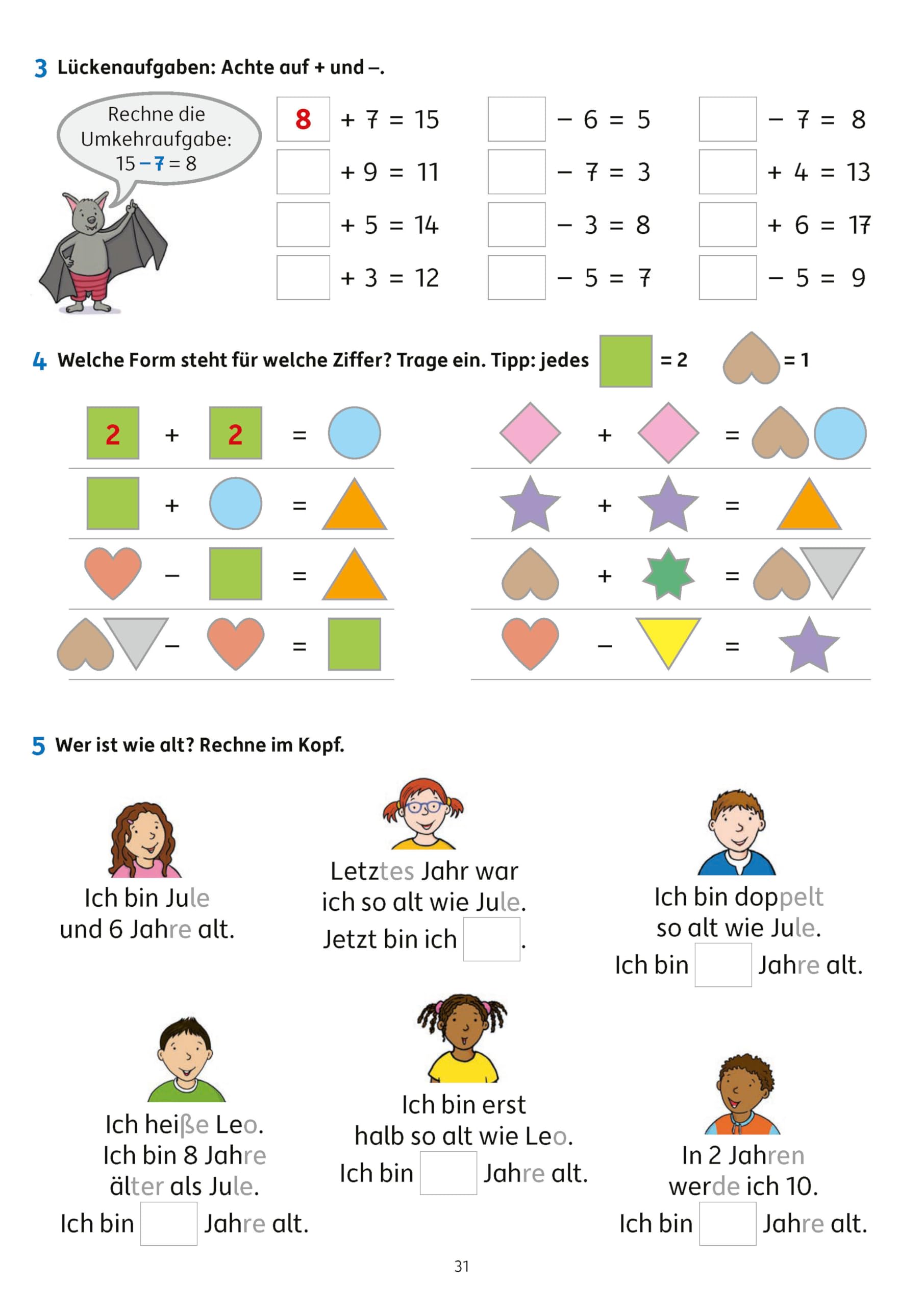 Erfolgreich durch die 1. Klasse – Mathe, Deutsch, Sachunterricht: Übungsheft 1. Klasse komplett, Rechnen bis 20, Buchstaben, Wörter, Schreiben, Lesen ... für das gesamte Schuljahr, Band 191)