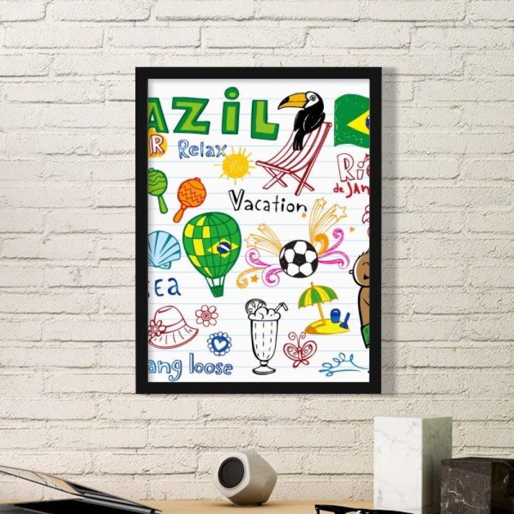 Cadre photo Brésil football mer pour personnaliser un mur blanc sans percer