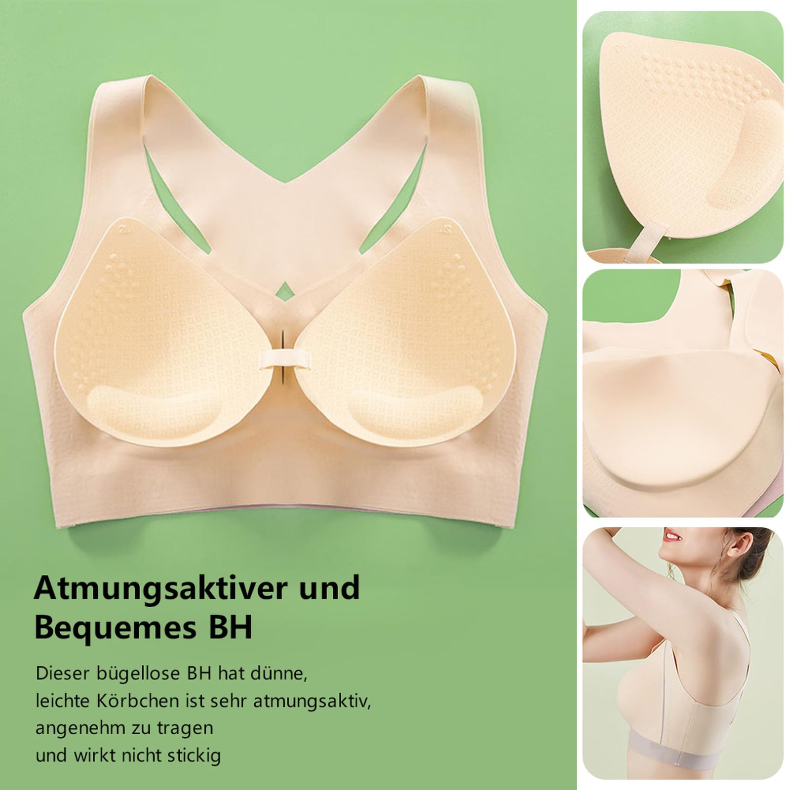 Sport BH Damen ohne bügel Tshirt BH Bustier Baumwolle Damen