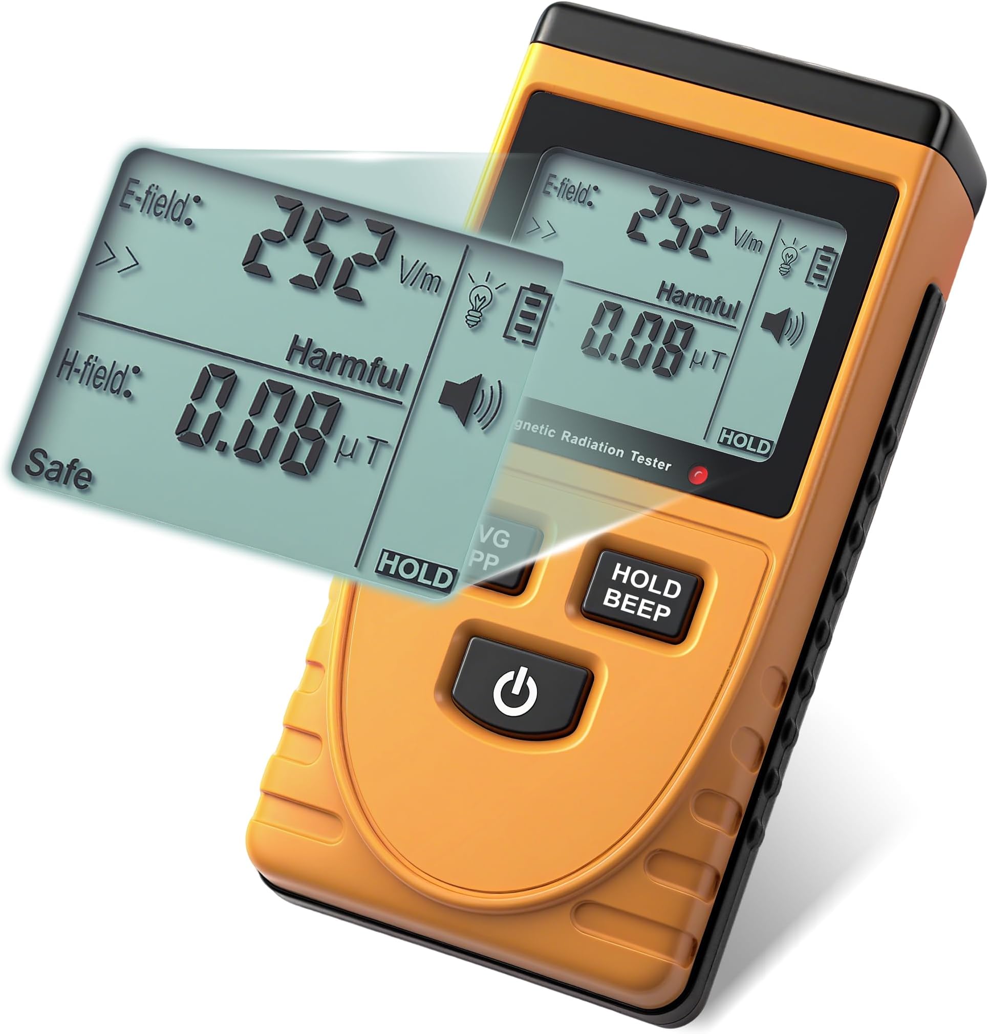 2 in 1 Electromagnetic Field Radiation Digital Electromagnetic Radiation Detector Dosimeter Tester EMF Meter for Home, Office, and Paranormal Investigation (Model AMF078)