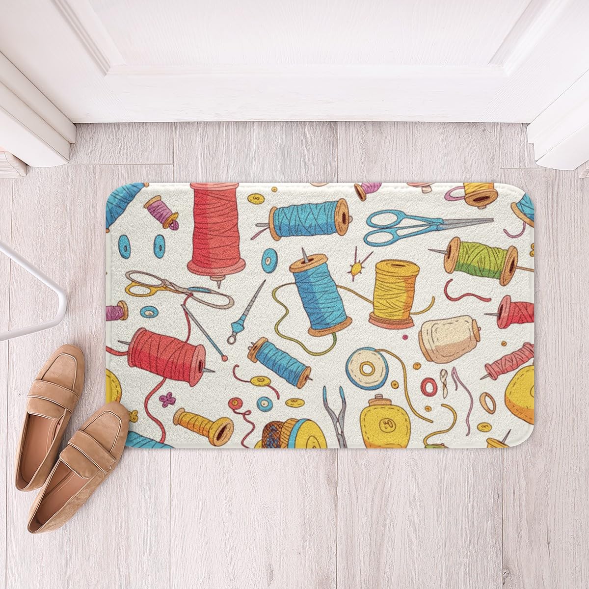 Tapis tendance pour décoration de chambre haut de gamme au motif couture fait main