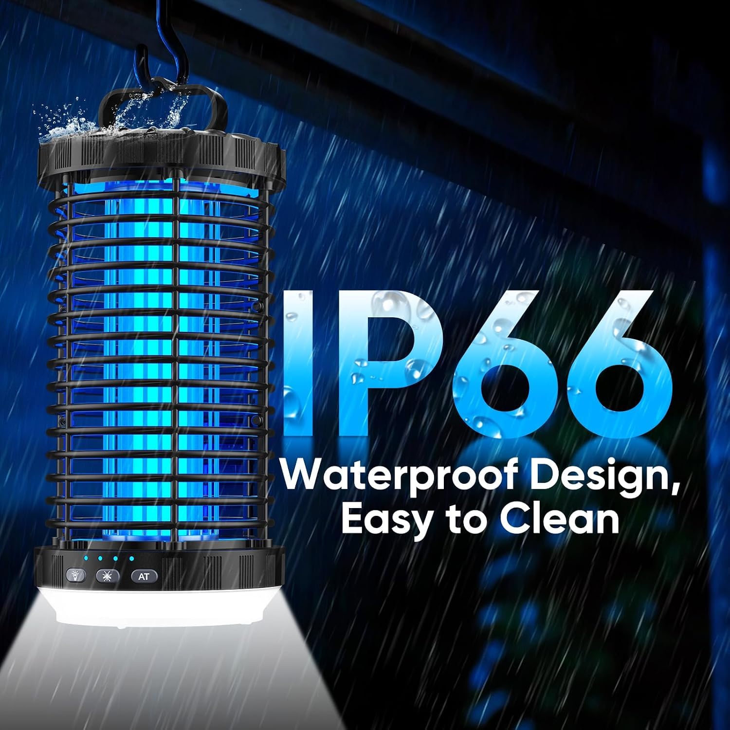 CreateFun Bug Zapper Outdoor 2026 Verbesserter 3-in-1 wiederaufladbarer Insektenvernichter mit 5000 mAh Akku und LED-Nachtlicht, 4000 V, kabellos, wasserdicht, Mückenzapper für draußen, Terrasse