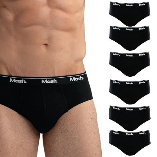 Kit 6 Cuecas Mash Slip Algodão Cotton Hipoalergênica Masculina