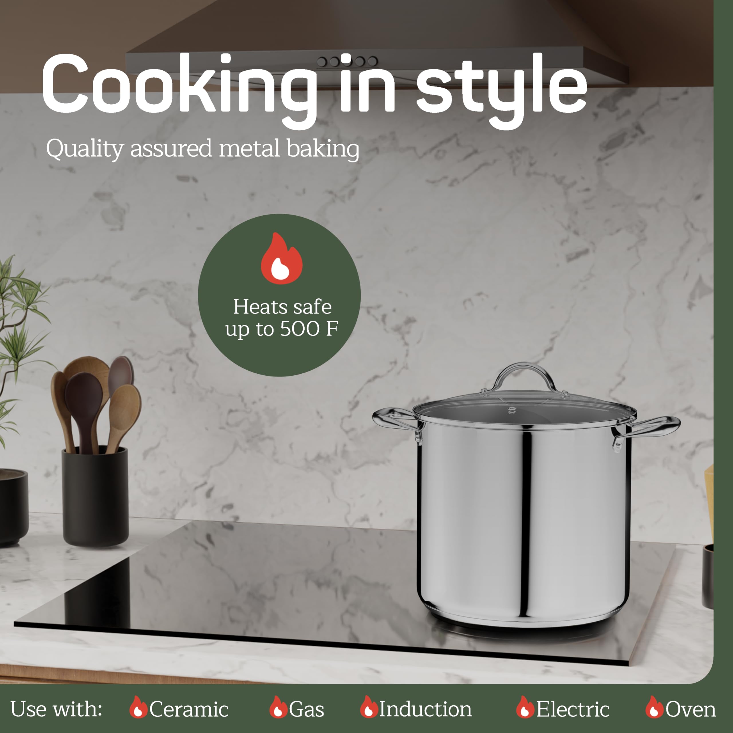 Stainless Steel Stockpot 16 Quart - Durable & Even Heating -3 Stainless Steel Stockpot 16 Quart - Durable & Even Heating -3