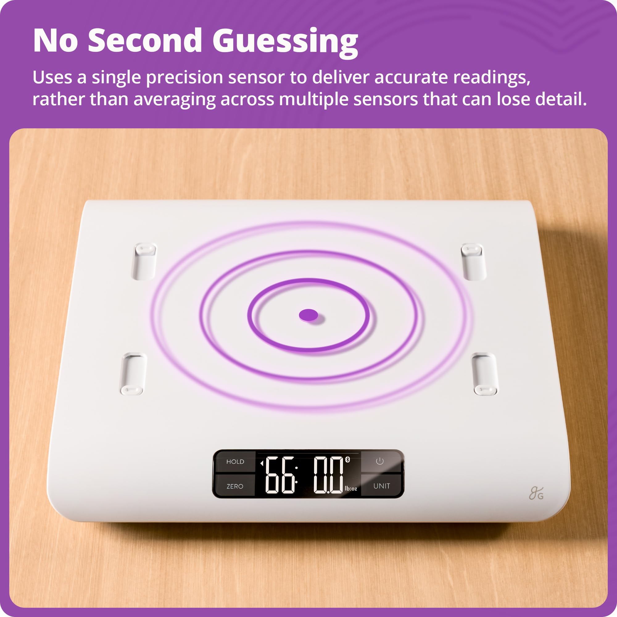 Greater Goods Bilancia intelligente Bluetooth con algoritmo interno per neonati e bambini che si muovono