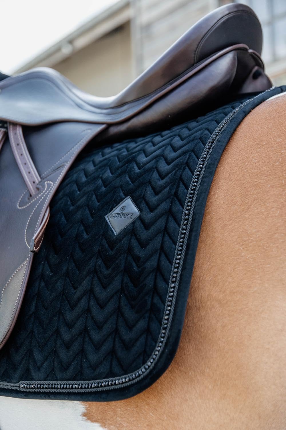 Kentucky Horsewear - Samt Schabracke - Satteldecke - Dressur - Perlen - Schwarz