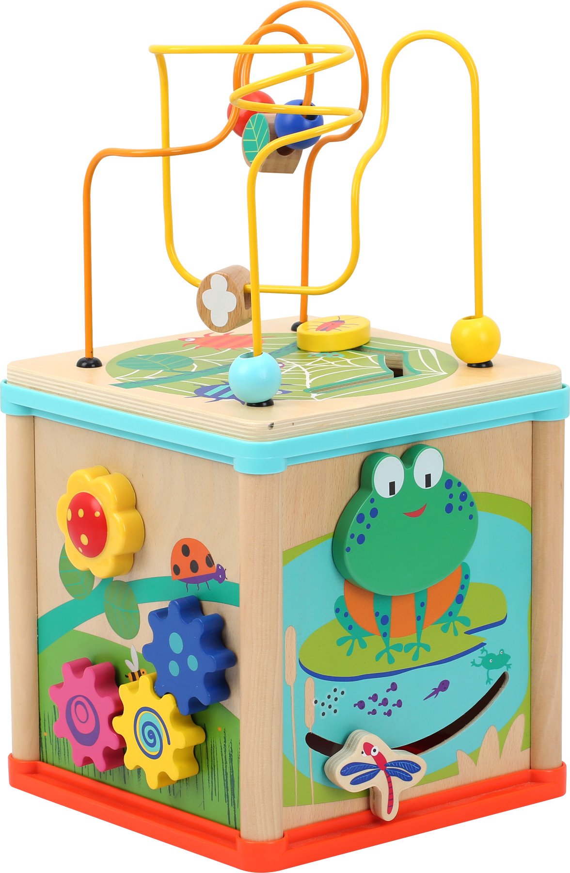 Small Foot- Animale Dado Motorio con Un Divertimento Multifunzionale su 5 Lati, Multicolore, 20 x 20 x 20 centimtres, 10622