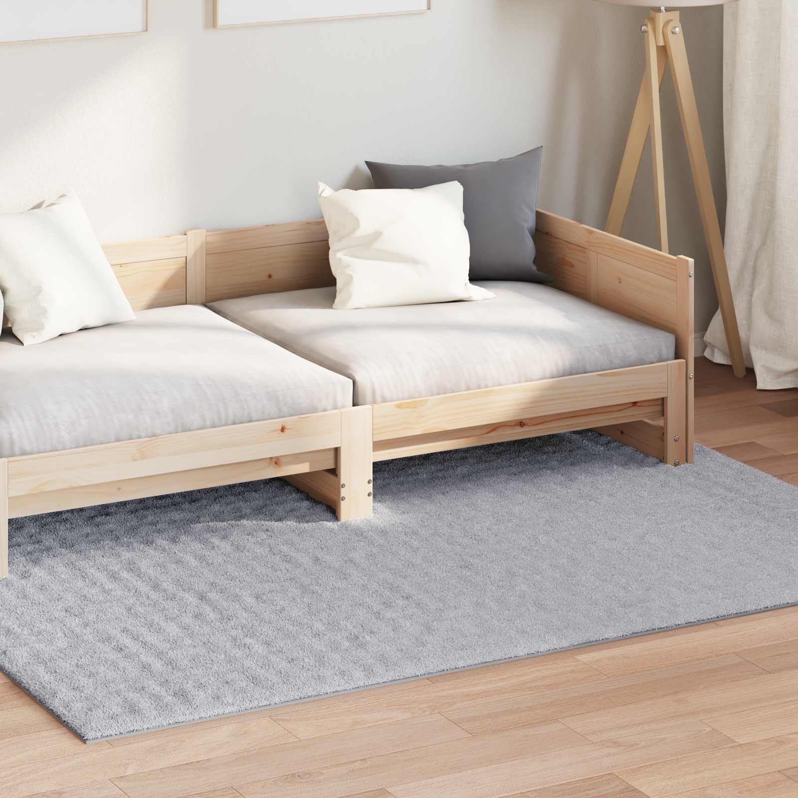 Tapis de plage à angle droit gris 170 x 120 cm : tapis lavables en machine pour un nettoyage facile, tapis modernes pour l'intérieur avec une sensation douce, facile d'entretien
