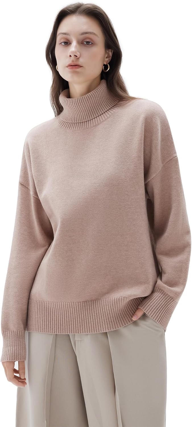 SUUKSESS Women Cashmere Blend Oversized Turtleneck Pullover Sweater Long Sleeve Knit Jumper Tops - Image 8