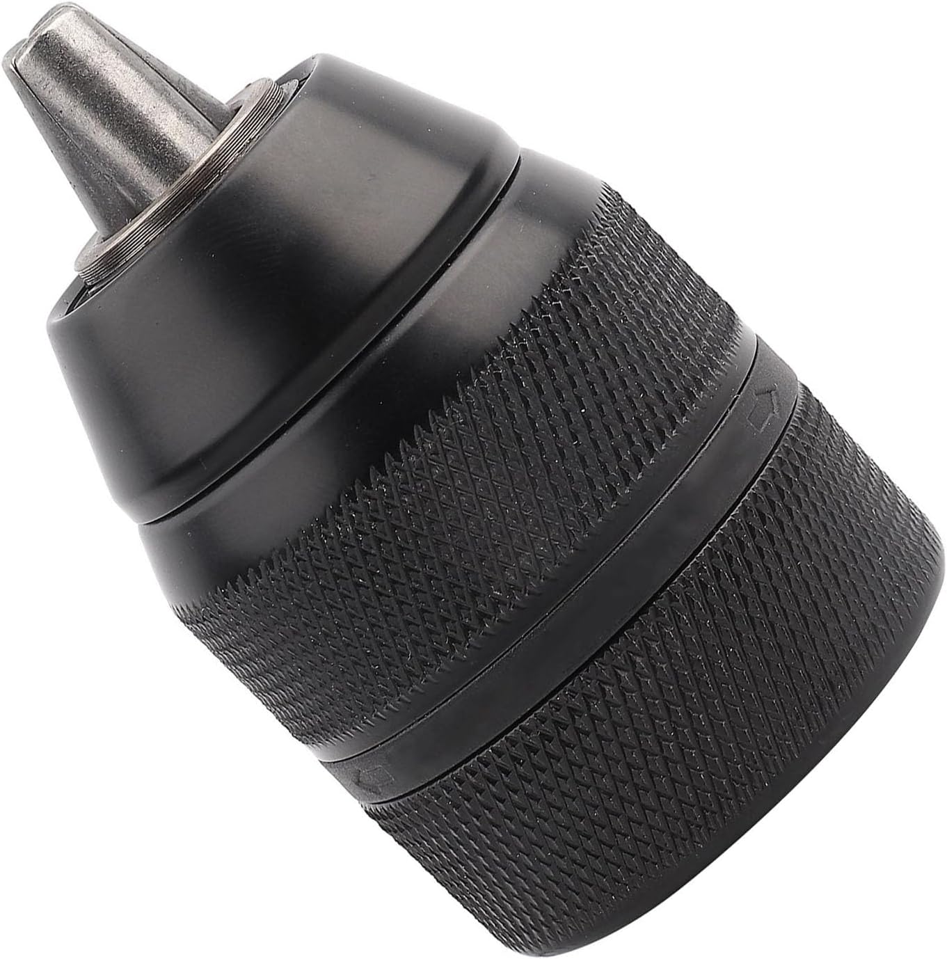 Keyless Hand Drill Chuck, High Speed Steel 2-13mm Metal Drill Chuck 1/2 Mount Self Locking Keyless Drill Chuck for AC Electric Drills and DC Electric Drills with Power Below 700W, Black
