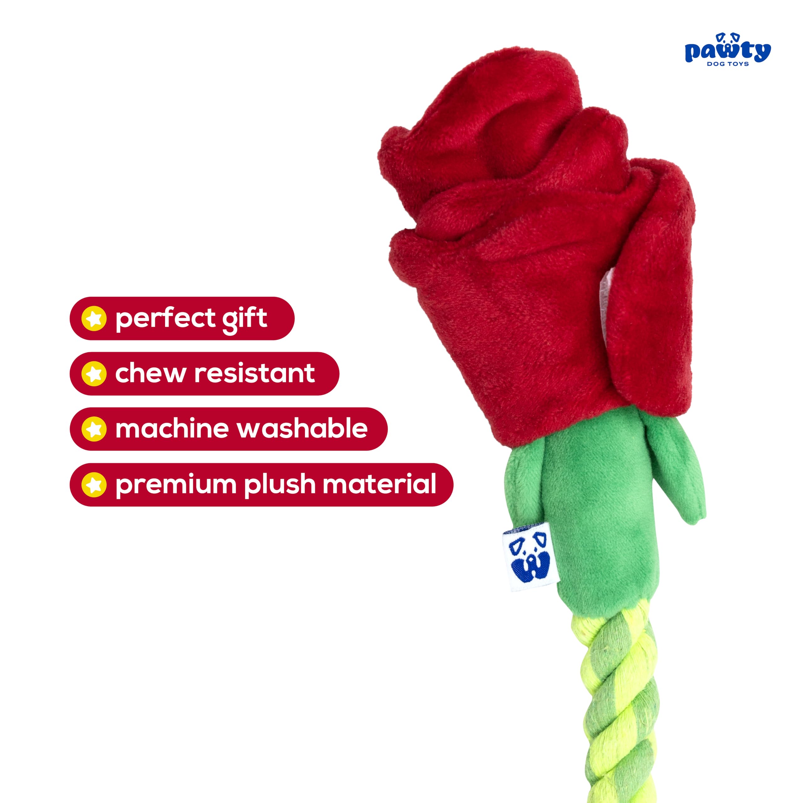 Rose Feeder Toy for Dogs - Hide Treats & Tug! -2 Rose Feeder Toy for Dogs - Hide Treats & Tug! -2