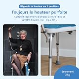 Safe Age Sedia per Doccia per Anziani - Sgabello Doccia Antiscivolo con Schienale e Braccioli Rimovibili, Regolabile in Altezza e Facile da Montare - 3