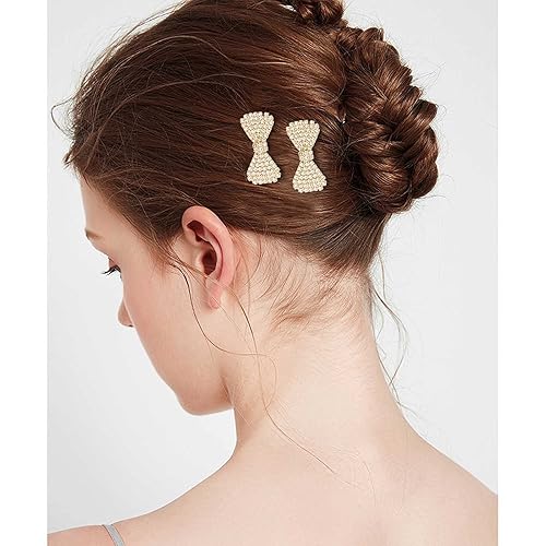 Miniatura 5 de Paquete de 6 pinzas para el cabello con diamantes de imitación de metal, accesorios para niñas y mujeres (dorado y plateado)