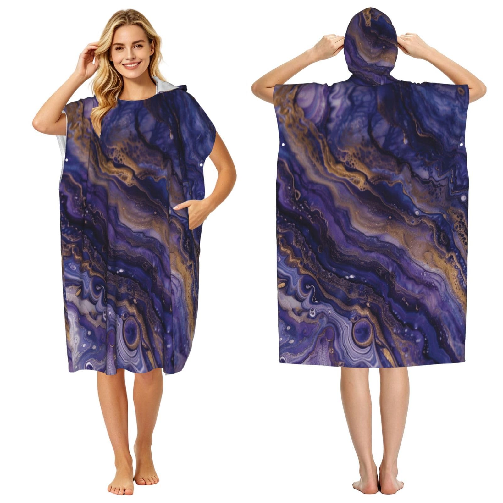 KLGRTJHK Flow Adult Hooded Beach Poncho Towel 43"X35"