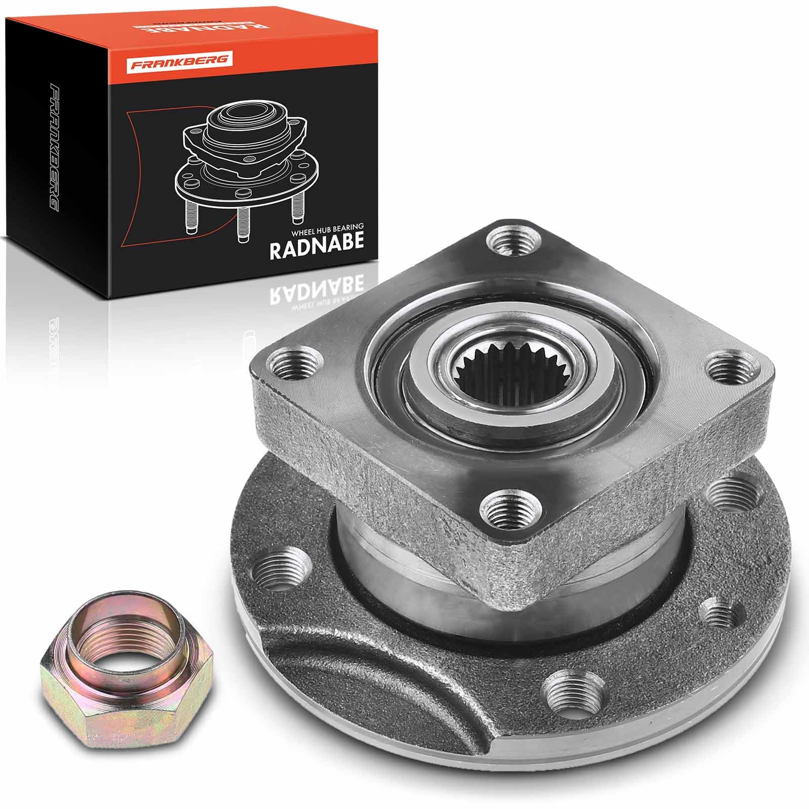 Frankberg 1x Wheel Bearing Hub Wheel Hub Front Left or right Compatible with Panda 141 0.8L 1.0L 1981-2003 Y10 156 1.0L-1.3L 1985-1995 Marbella 28 0.8L 0.9L 1986-1998 Replace# 04400918