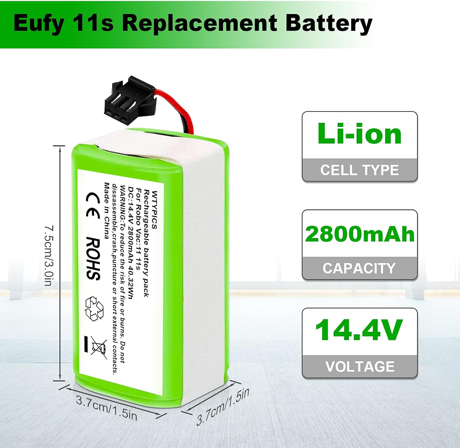 Replacement Li-ion Battery Compatible 