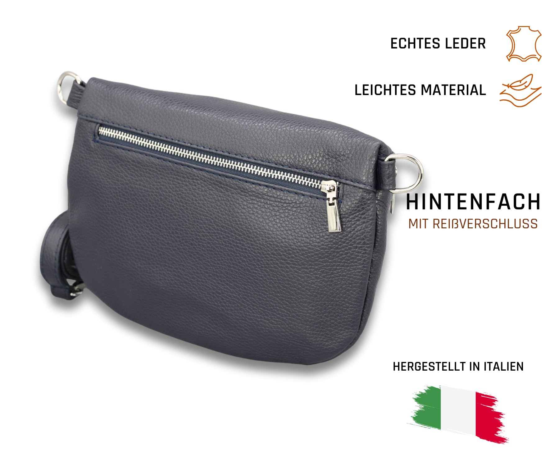 Adel Bags ADA Damen Bauchtasche Echtleder Handgefertigt Crossbody Bag