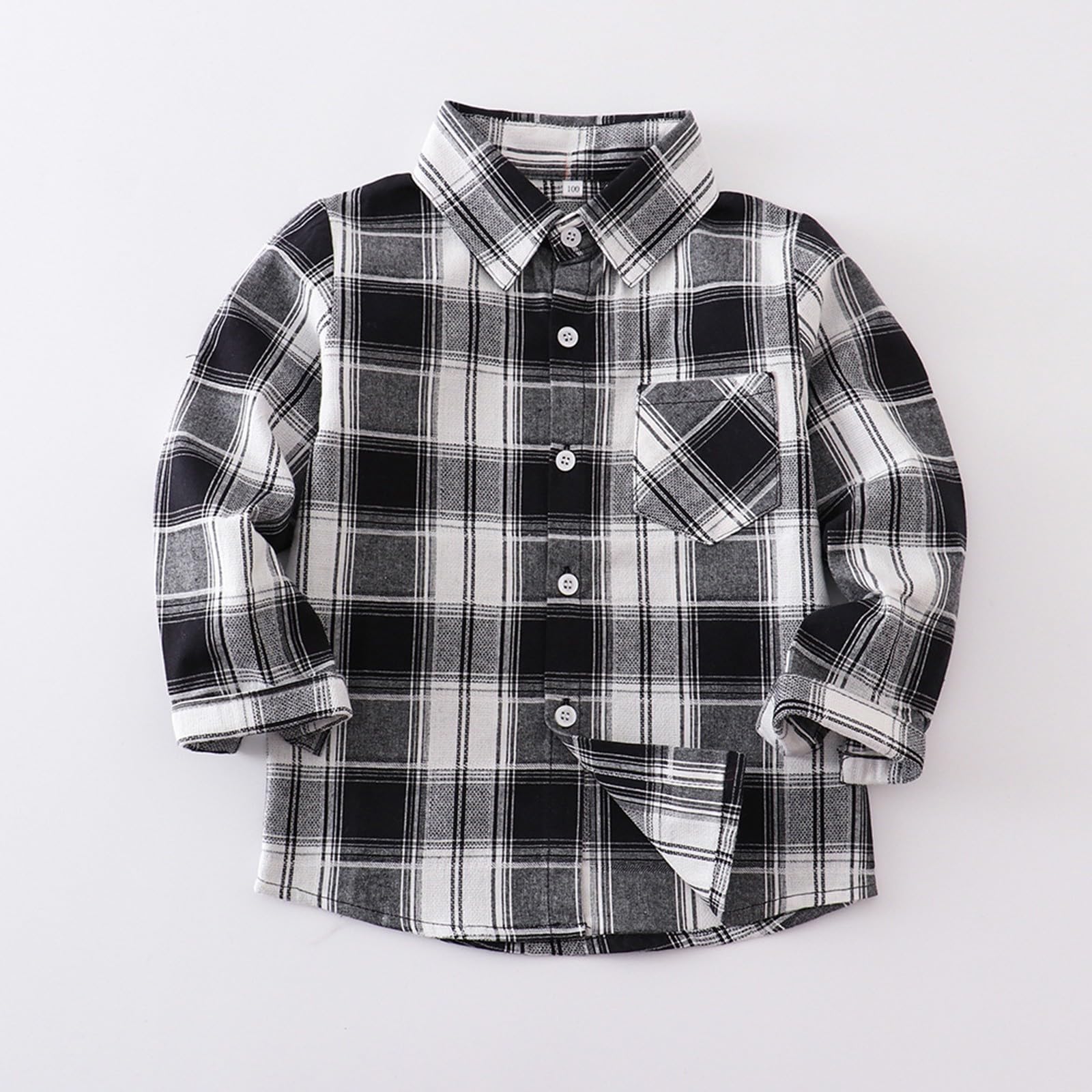 Camisa de manga larga a cuadros para niños y niñas, camisa clásica a cuadros para la escuela, cómoda, suave, casual