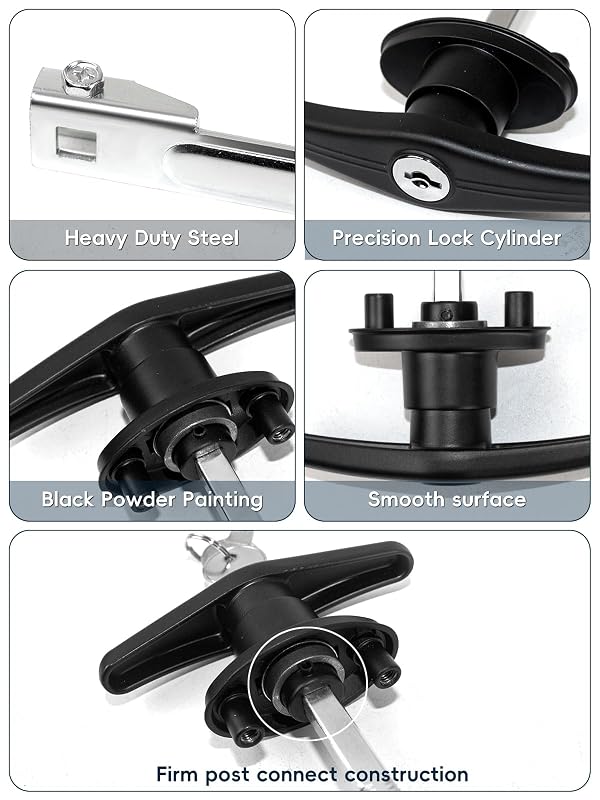 Quality Life Truck Cap Camper Shell T-Handle Lock Latch Replacement Parts, Truck Bed Topper Door Locking Kit Accessories with Keys - L&R Pair by Quality Life - Image 5