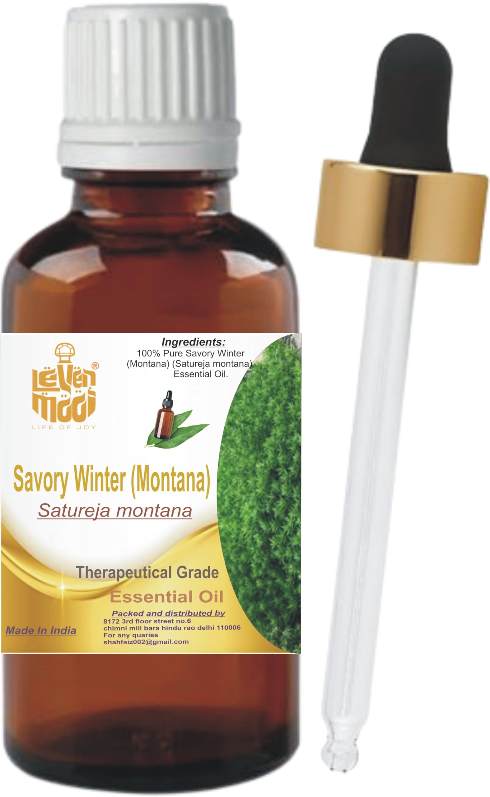 LEVENMOOI Savory Winter (Satureja Montana) Pure & Natural Therapeutic Grade Essential Oil Glass with Dropper (100ml)