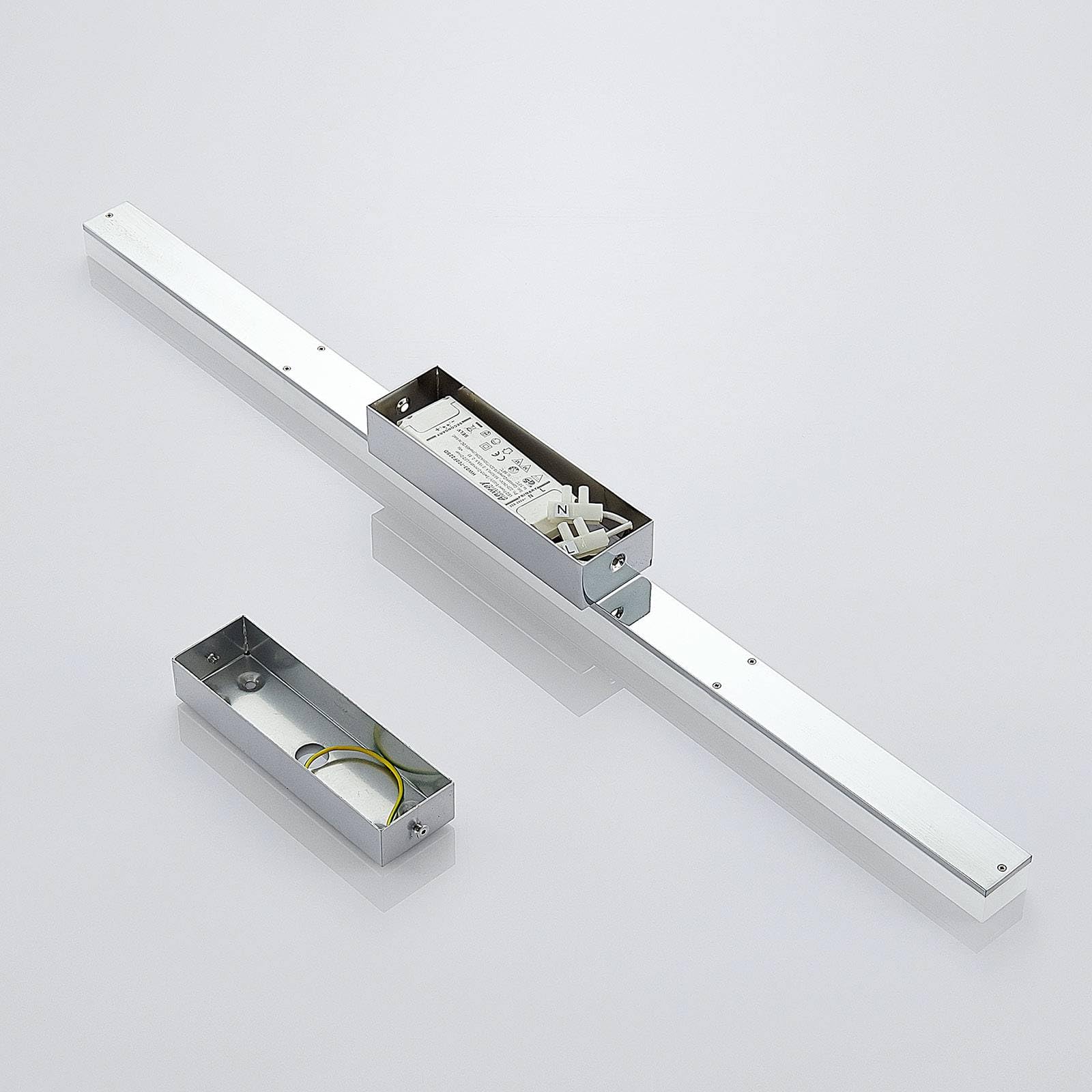 Lindby Bombillas LED lámpara de techo en blanco, cromo, plafón | lámpara de salón, moderno, 3000 k blanco cálido, angular para cuarto de baño
