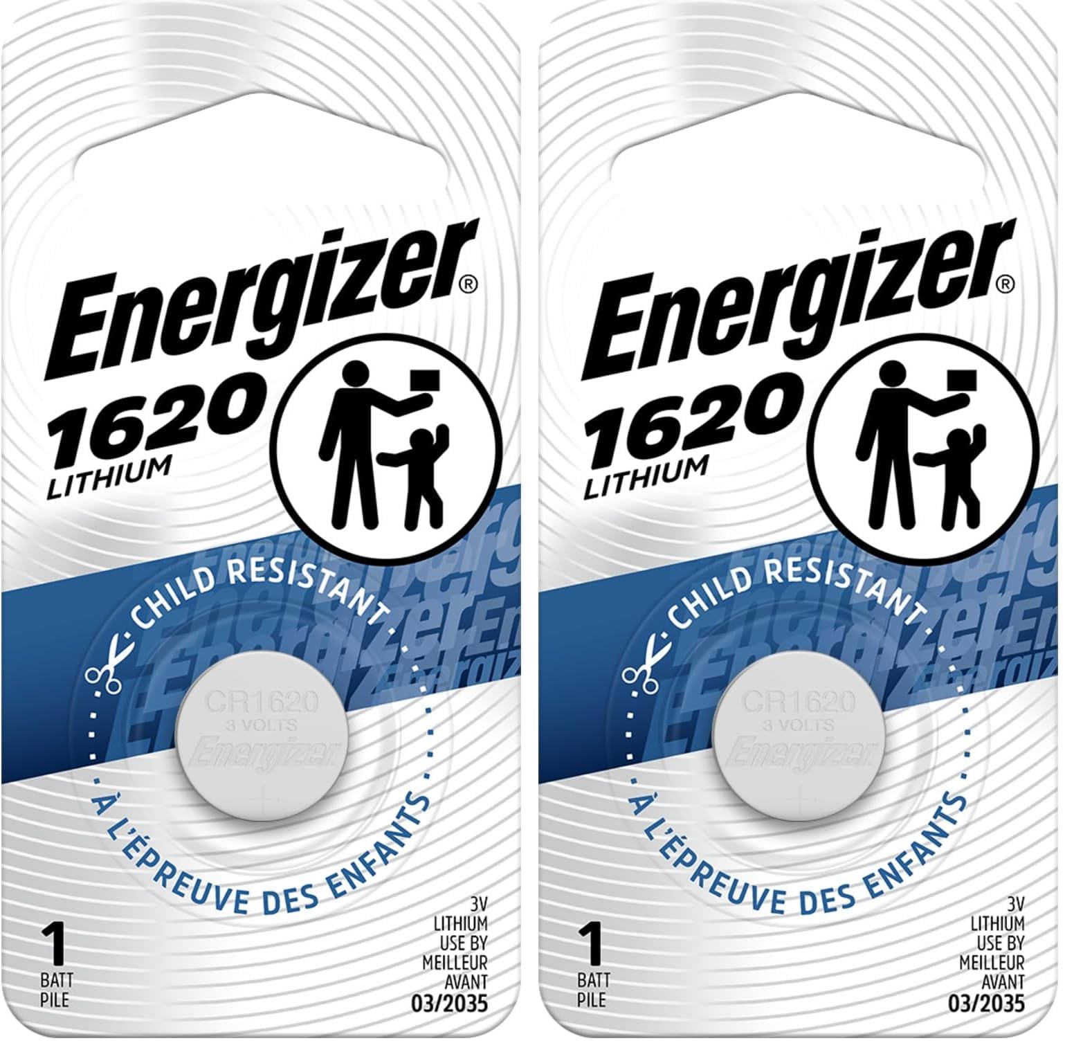 Energizer 1 Count (Pack of 2) / Multicolor / 1 Coin & Button Cell