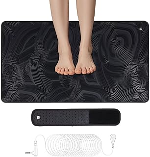 Grounding Mat for Sleep, Energy, Balance, Earth Connected Therapy.Pain and Stress Relief, Enjoy The Grounding Effect Indoors,Grounding Wrist Strap,Geometry Grounding Mat Kit (23.6x13 Inch)
