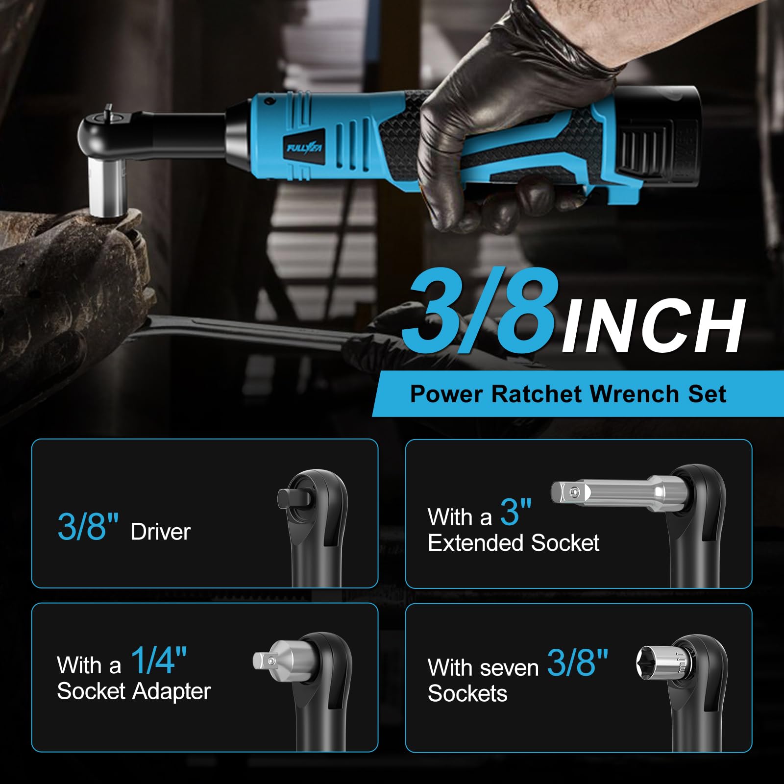 FULLYEA Cordless Ratchet Wrench - 45ft-lbs Torque -9 FULLYEA Cordless Ratchet Wrench - 45ft-lbs Torque -9
