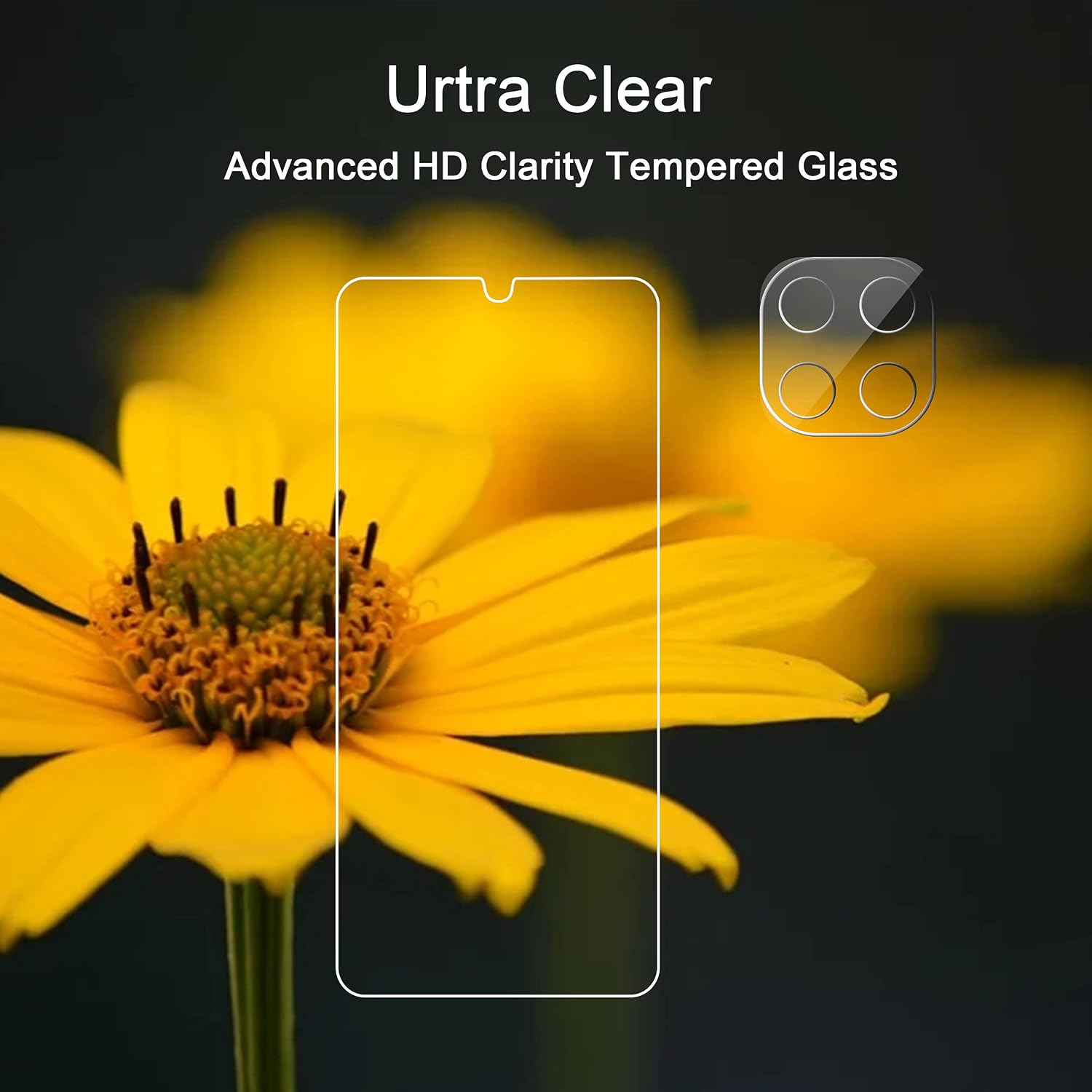 Ailun Glass Screen Protector for Galaxy A42 5G 3Pack + 2Pack Camera Lens Tempered Glass Fingerprint Unlock Compatible 0.33mm Ultra Clear Anti-Scratch Case Friendly