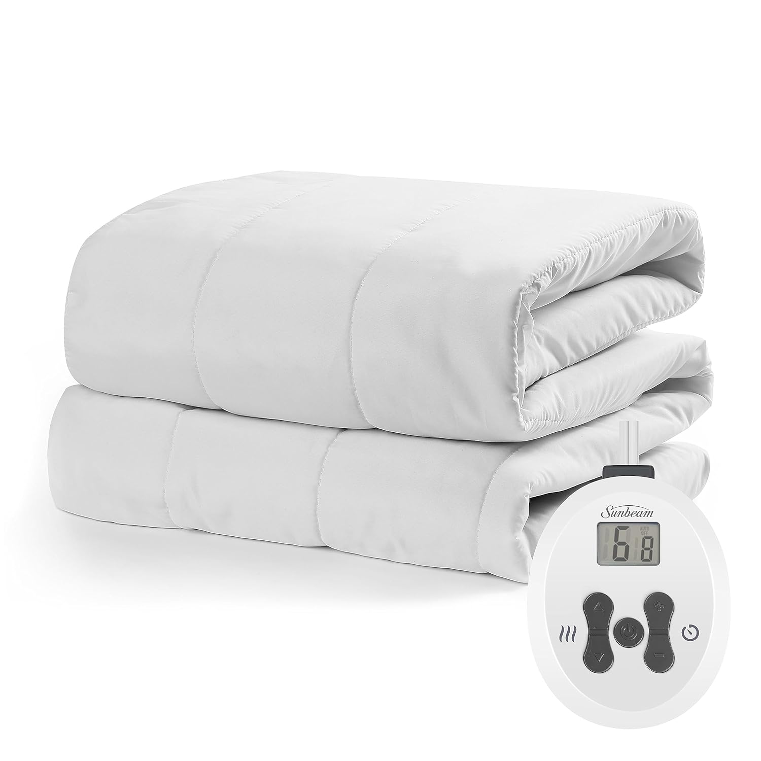 Sunbeam Vertical Quilted Heated Mattress Pad with ComfortTech Controller, Twin Amazon.in Home