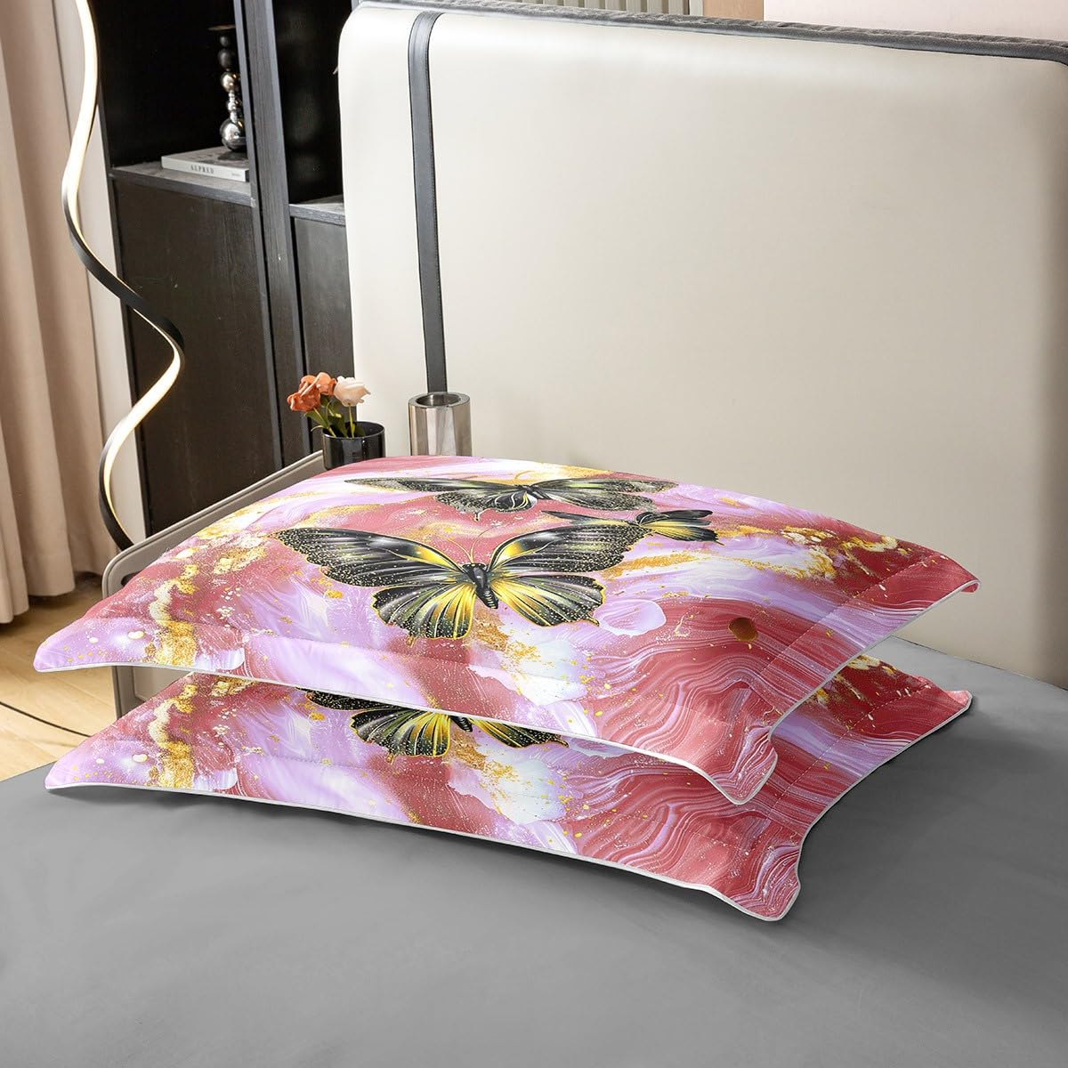 Set di biancheria da letto matrimoniale con angoli in marmo