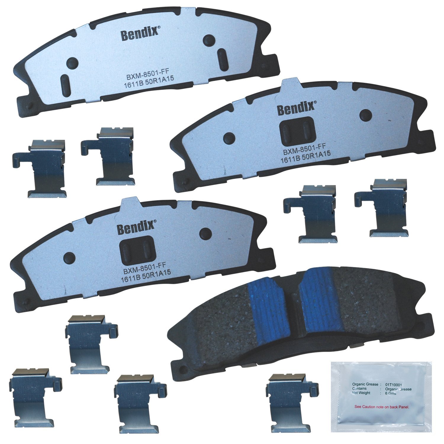 Bendix Fleet Metlok PBD1611B Semi-Metallic Front Brake Pads for Ford Flex 2015-2013, Police Interceptor Sedan 2017-2013, Police Interceptor Utility 2015-2013, Lincoln MKS 2013, MKS 2015, MKT 2015-2013