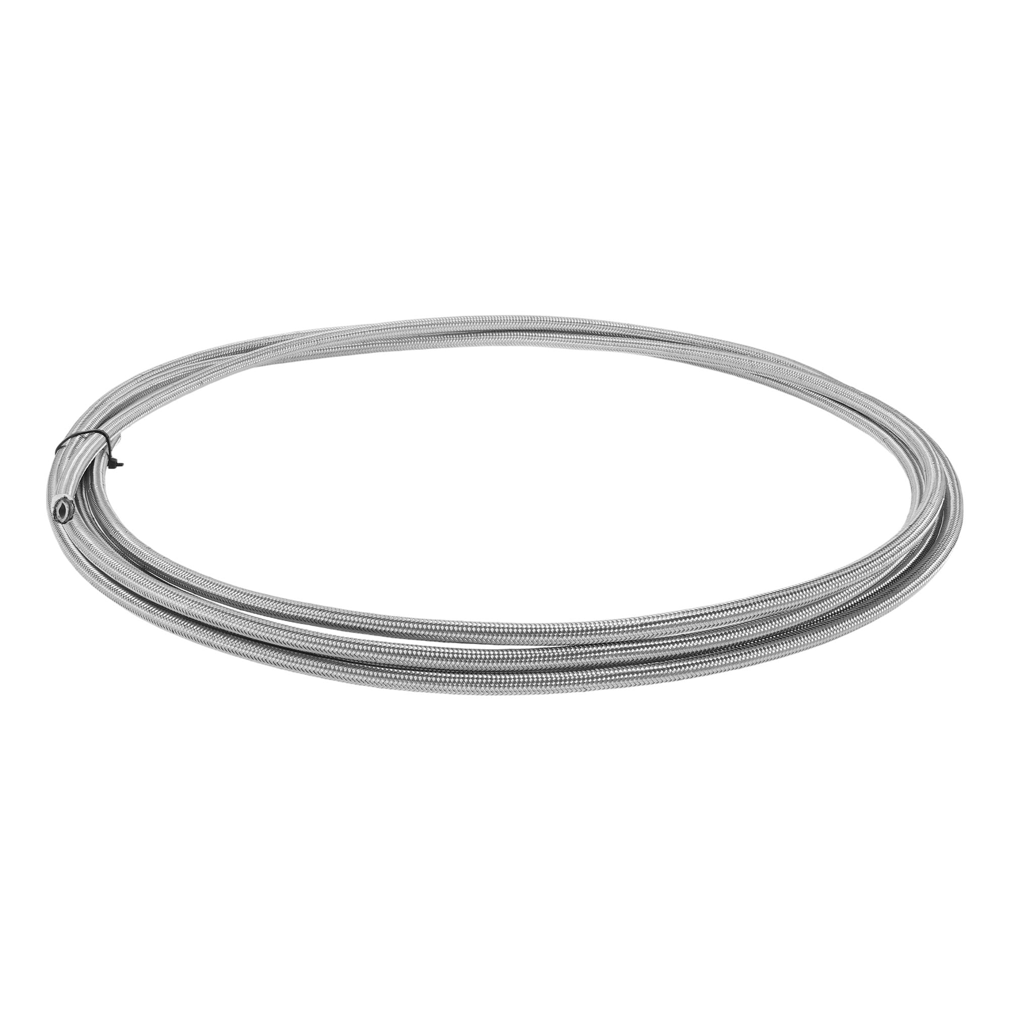 Tuyau de carburant AN4 argenté 4,6m en caoutchouc PTFE inox