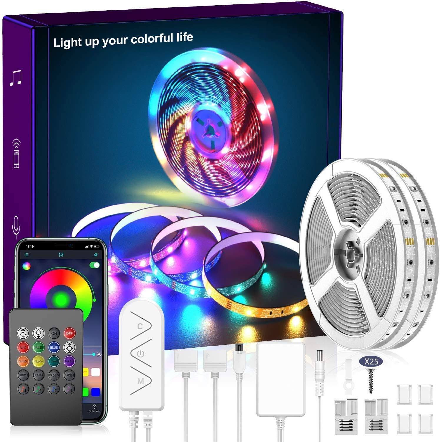 Micomlan Color Changing LED Strip Lights (25m)