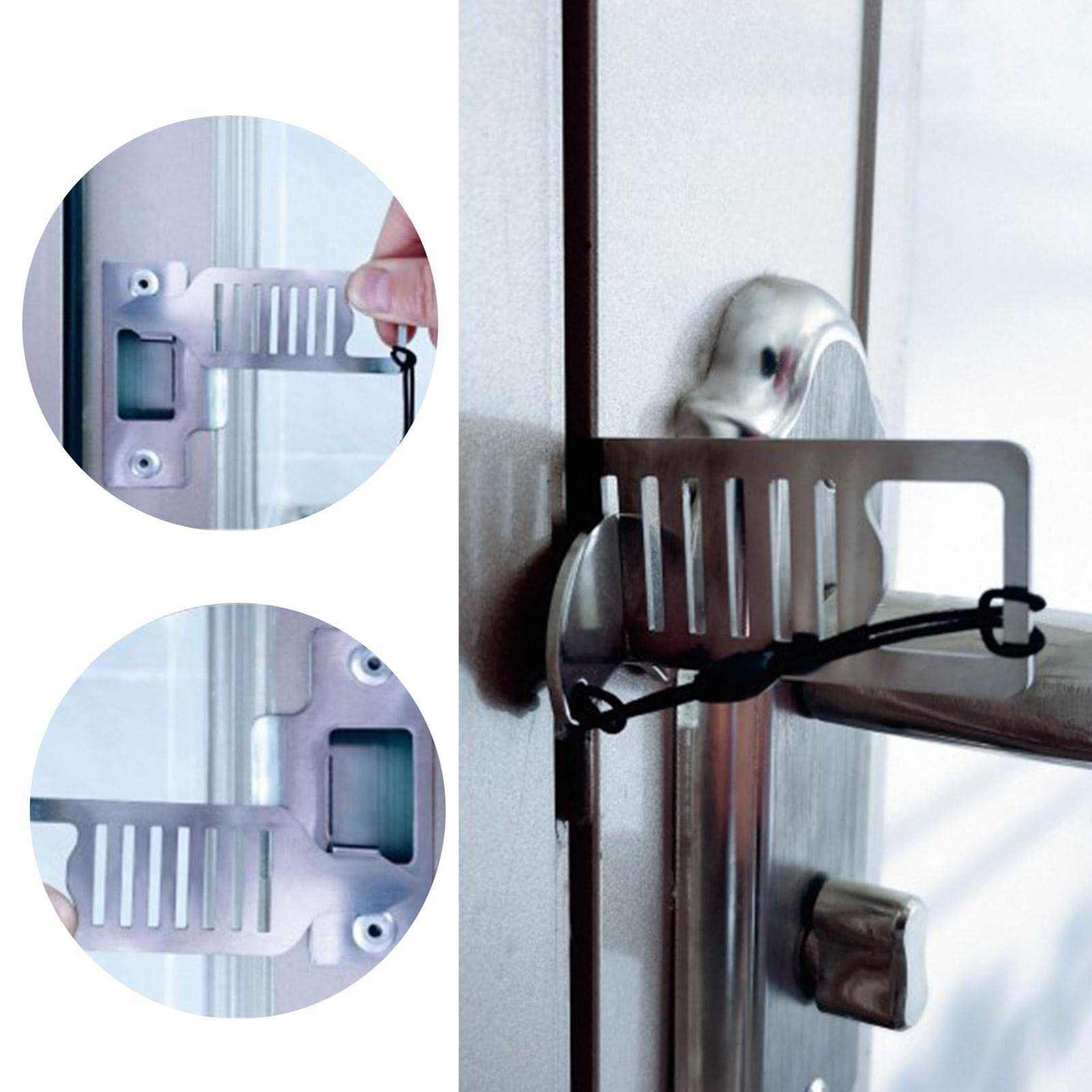 Blocco Porta Da Viaggio Portatile In Acciaio – Serratura Di Sicurezza Per Hotel E Camere, Senza Foratura, Con Borsa, Antifurto
