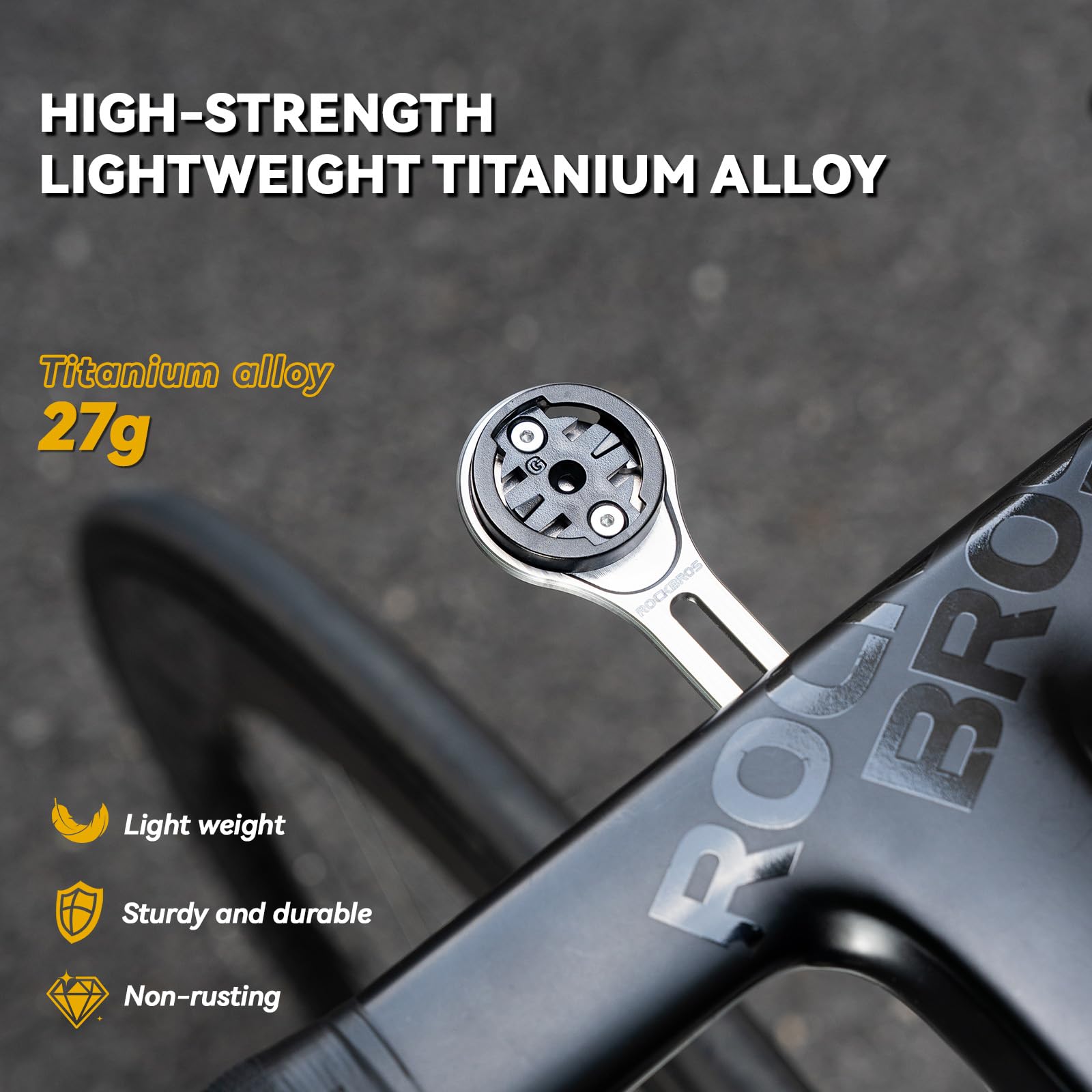 ROCKBROS Support Velo GPS Universel - Compatible Garmin Edge Wahoo & Accessoires - Montage Rapide sans Outil pour Vélo/VTT