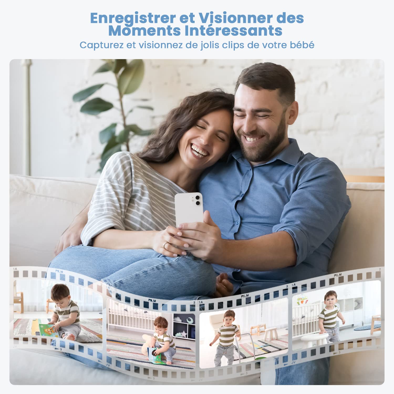 ieGeek Cámara Vigilancia Bebés 1080P con Pantalla 5", Baby Monitor con Vista 360° PTZ, Vigilabebés con App Móvil, Detección Movimiento y Llanto, Audio Bidireccional, Visión Nocturna