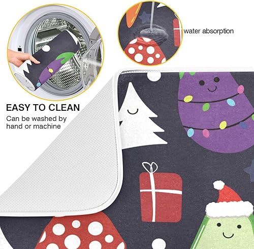 Miniatura 3 de Christmas Images Dish Drying Mat Washnable Absorbent Dish Drying Pad For Kitchen Counter Drying Matt Tapete Para Cocina 16'' x 18''