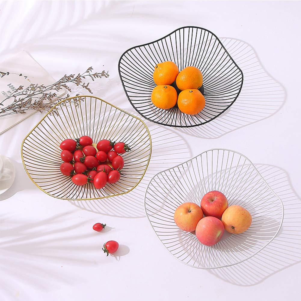 Tbest corbeille à fruits en fil métallique Corbeille à fruits en fil de fer respirant creux Anti