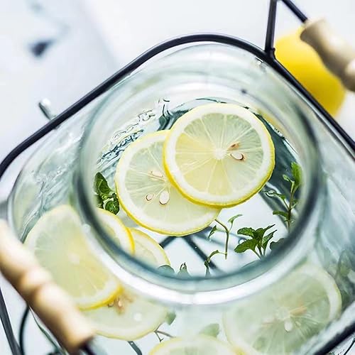 Miniatura 7 de Dispensadores de bebidas de vidrio de 2 galones para fiestas, dispensador de vidrio con soporte y espita de acero inoxidable limonada cilindro de