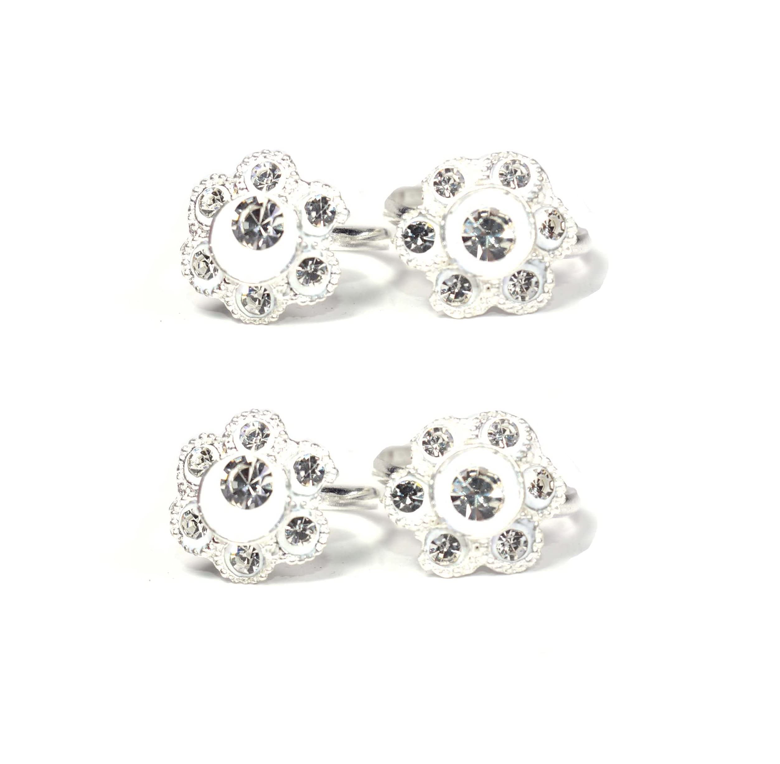 Frolics India Combo Of Stones Studded Silver Colored Alloy Bichhiya/Toe Rings For Women And Girls - Pack of 4 (Style 9) (B0974GZX7Y) Amazon Price History, Amazon Price Tracker