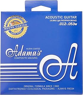 Adamas Strings for Acoustic Guitar Nuova Phosphor Bronze Coated Light .012-.053 1818NU