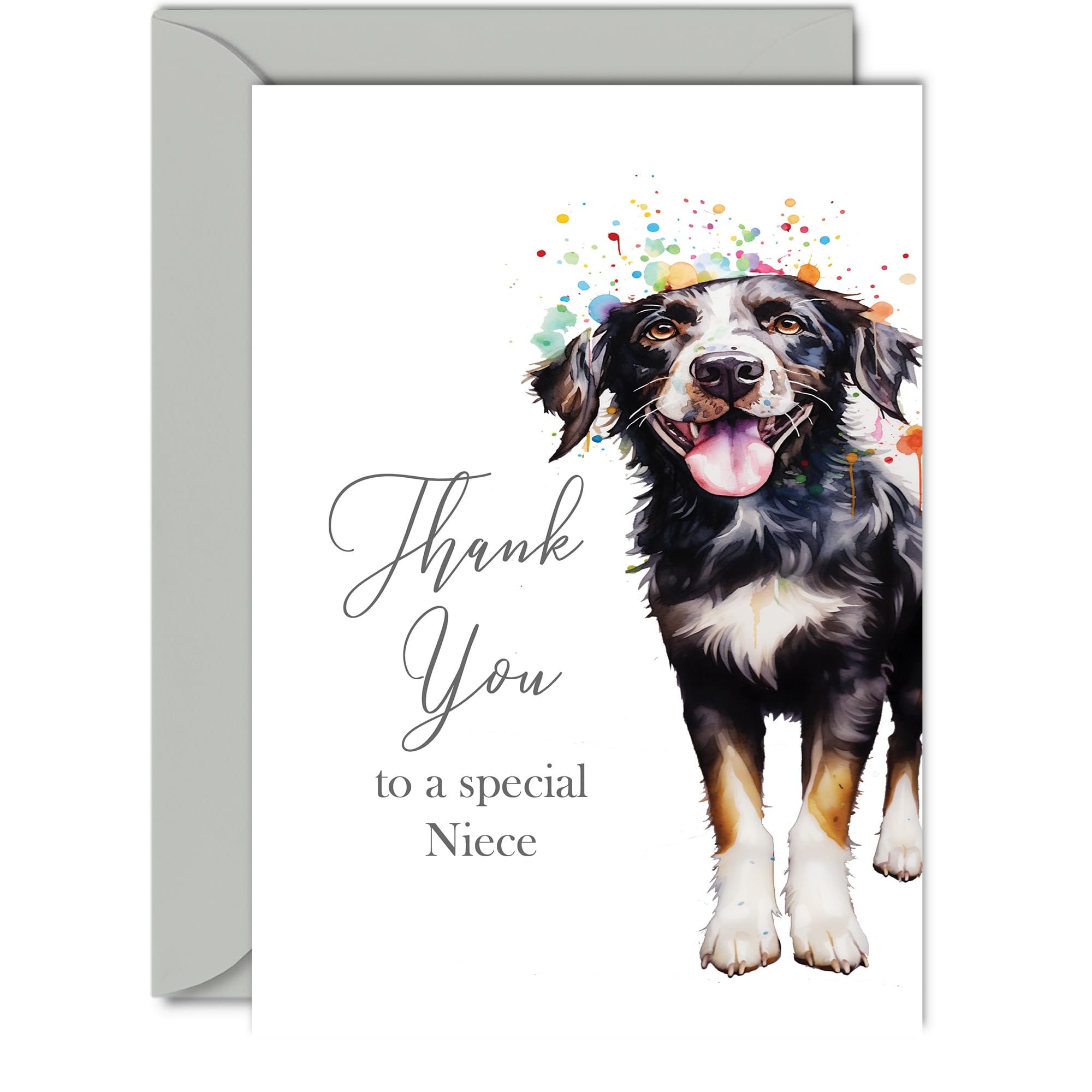 Giftzie Thank You Cards for Niece - Party Dog - Thankyou Cards for Niece from Auntie Uncle, Heartfelt Appreciation Card A5 Thank You So Much Greeting