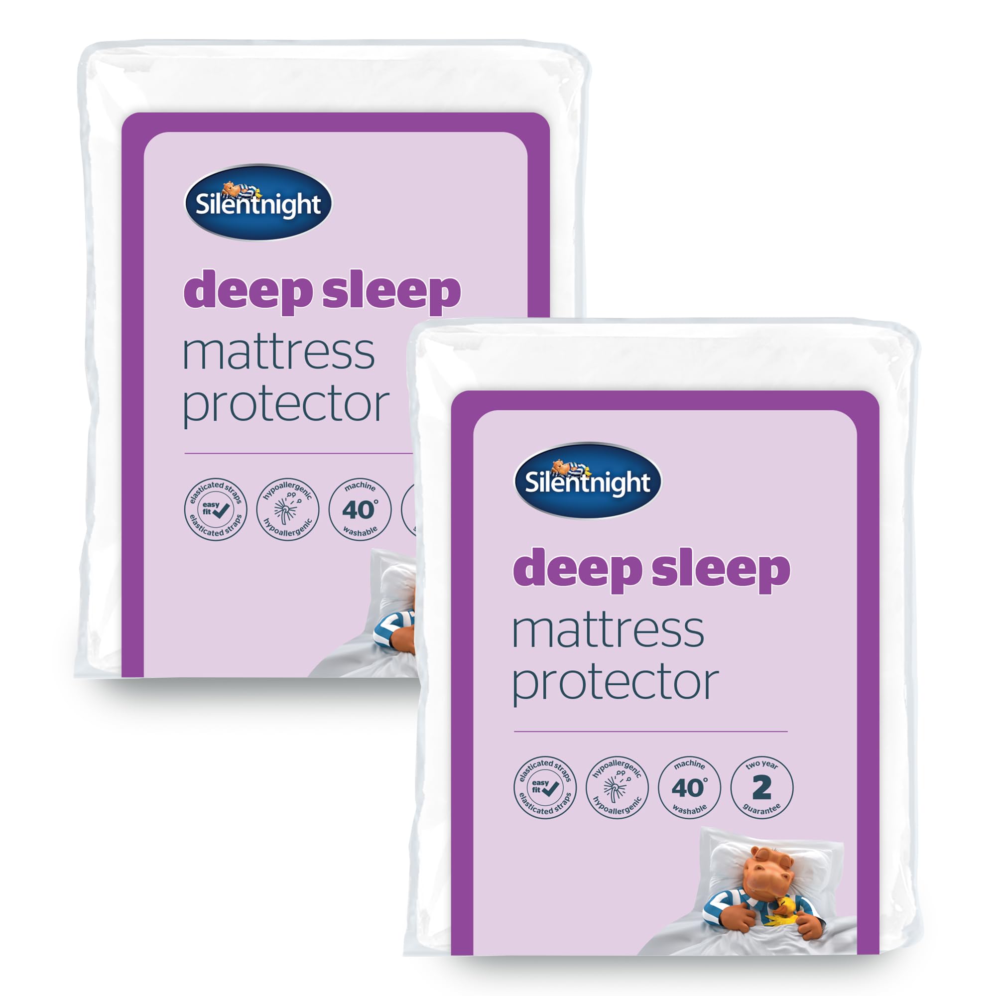 Silentnight Ultimate Deep Sleep 2 Packs Mattress Protector - Deep Luxury Mattress Enhancer Pad Protector Bed Topper Providing Ultimate Comfort - King