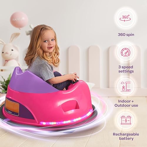 Miniatura 6 de Coche de parachoques para niños pequeños, bebés y niños, auto eléctrico de parachoques con Bluetooth, música y control remotocertificado de