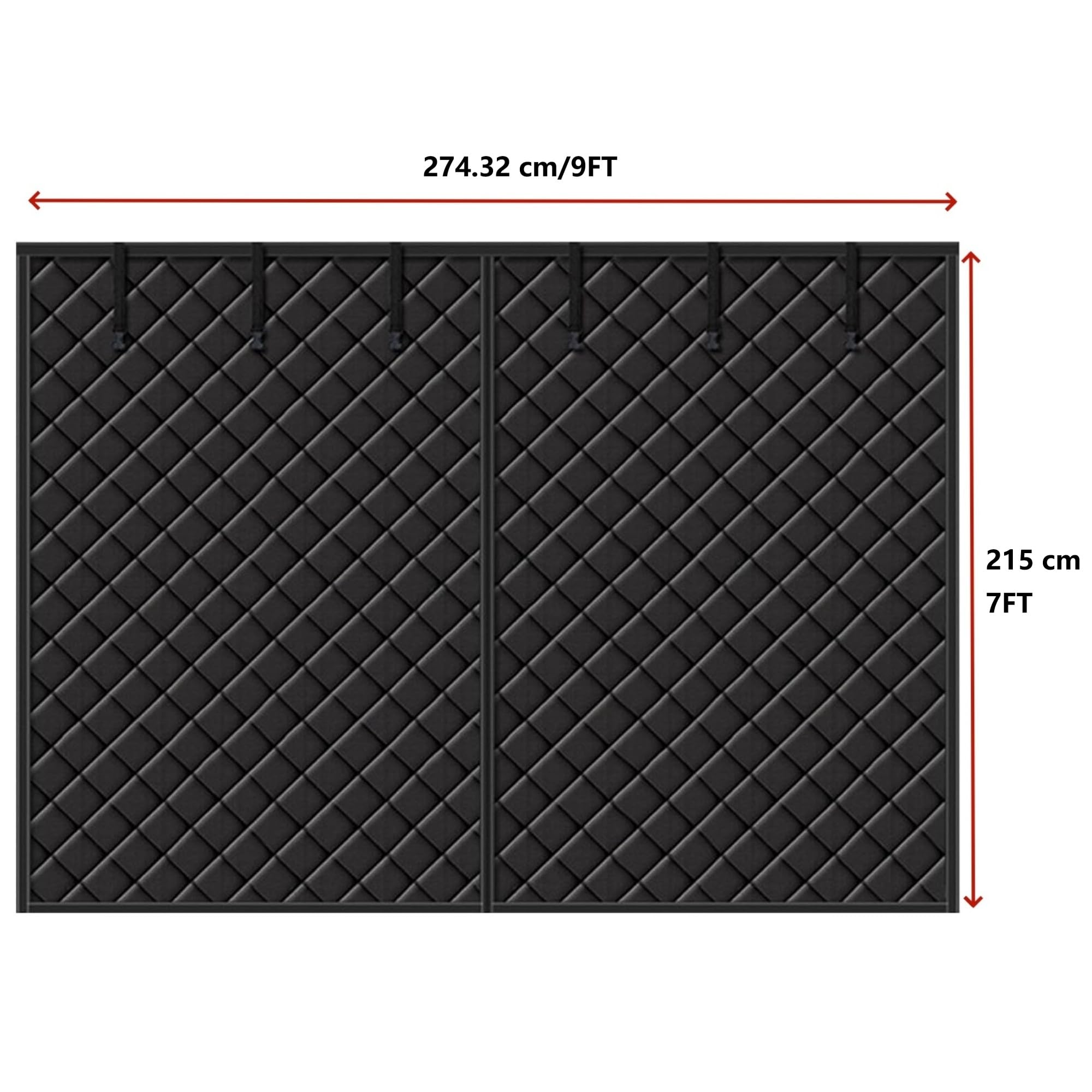 Rideau magnétique à isolation thermique pour porte de garage - 275 x 215 cm - Avec 6 boucles de rangement - Tissu Oxford 600D - Isolation thermique - Imperméable au froid - Coupe-vent