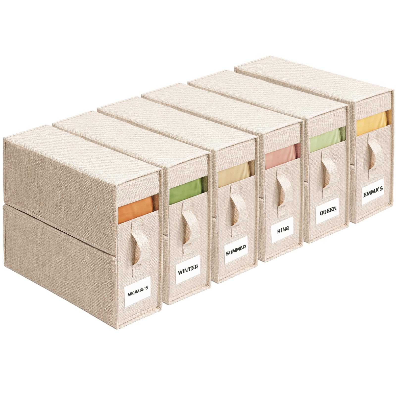 Bettwäsche-Organizer 6er-Set für den Kleiderschrank, Beige